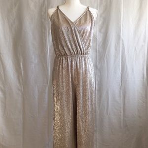 Silver/Gold wide leg culotte jumpsuit